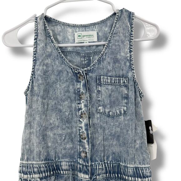 NEW Celebrity Pink Chambray Jumpsuit Size XS Acid Wash Denim Jogger One Piece - Picture 3 of 7